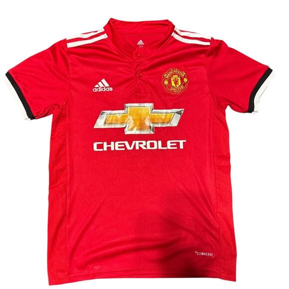 Adidas Manchester United Lukaku #9 Home Jersey Youth Size 24 (US Medium 7–8) Red - Picture 2 of 9